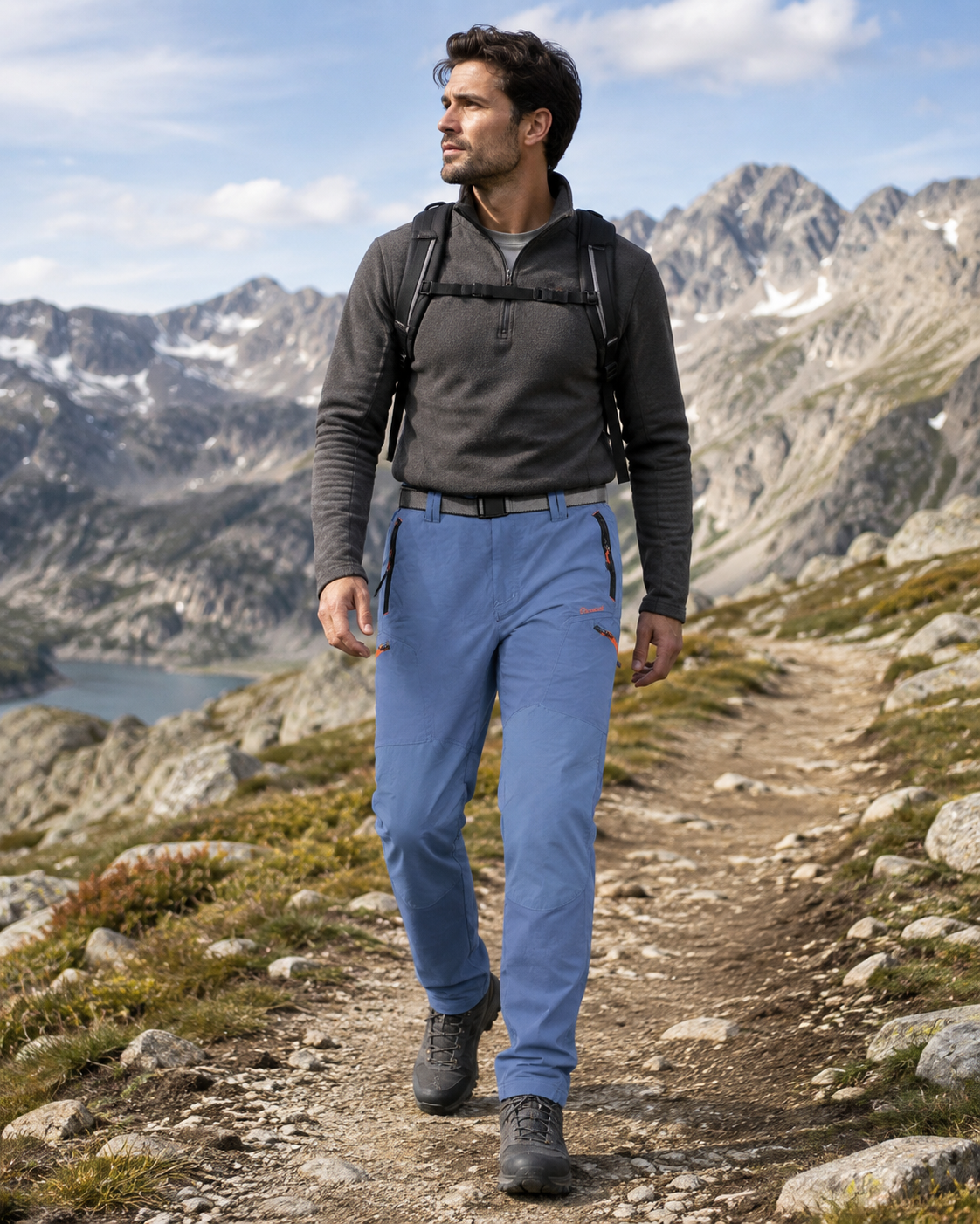 Pantalon de randonnée avec ceinture homme LHOTSE Fabio Bleu 3