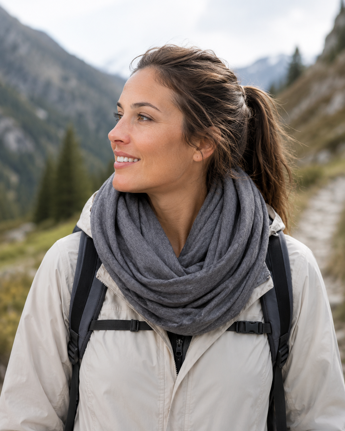 Echarpe légère et respirante de sport femme LHOTSE Nanda Gris 2