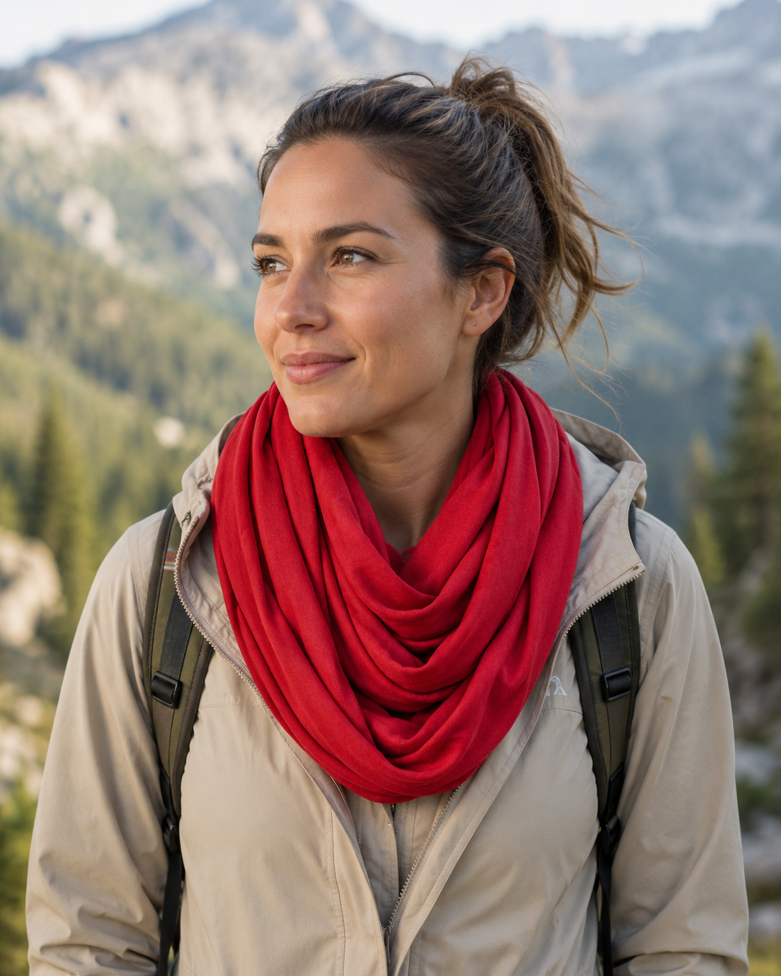 Echarpe légère et respirante de sport femme LHOTSE Nanda Rouge 2