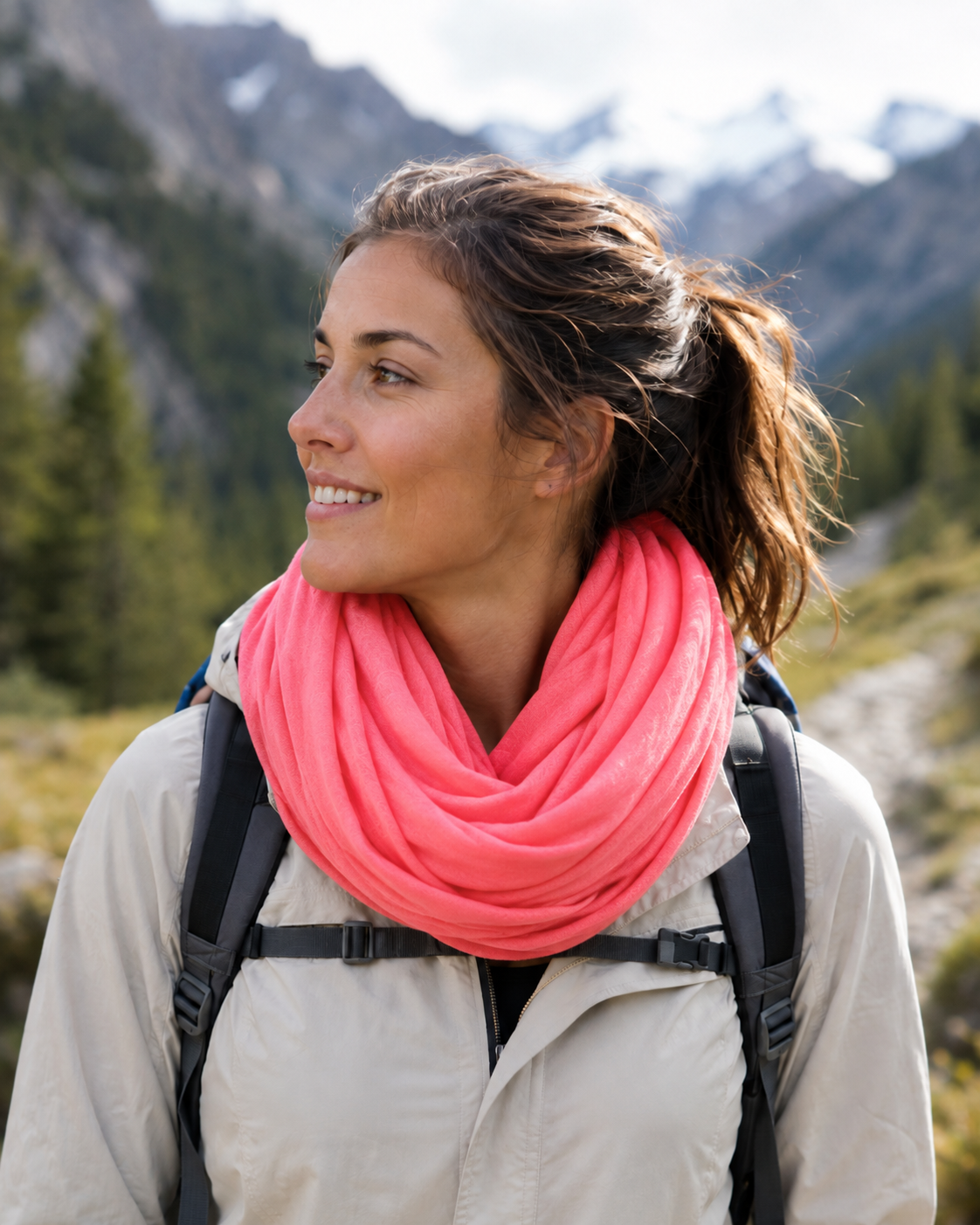 Echarpe légère et respirante de sport femme LHOTSE Nanda Rose 2