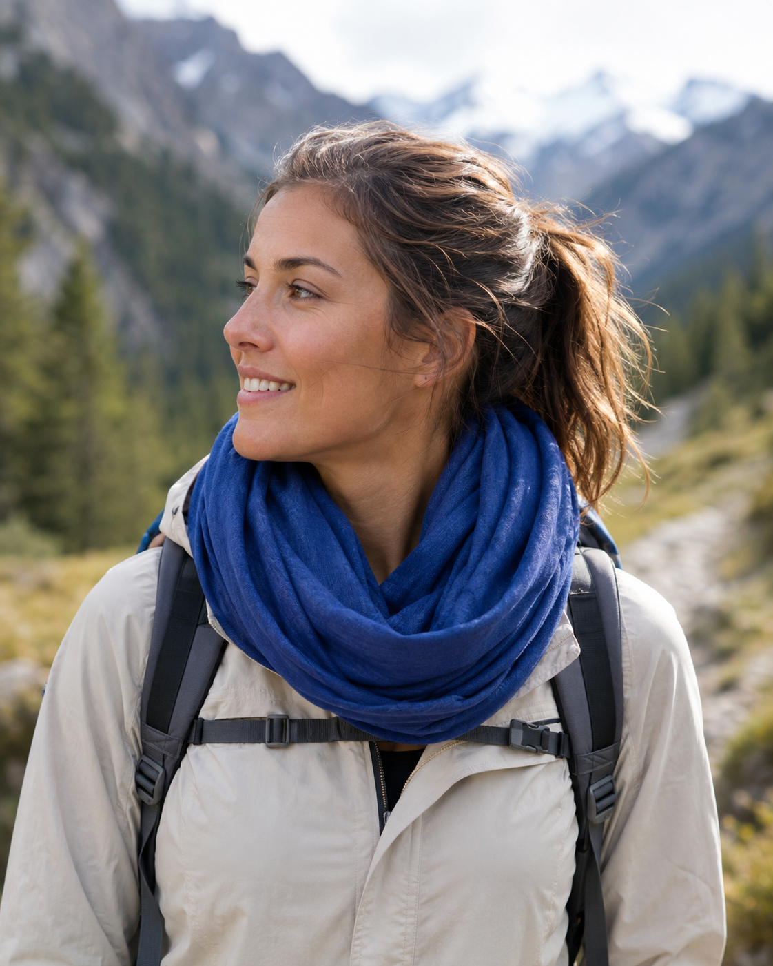 Echarpe légère et respirante de sport femme LHOTSE Nanda Bleu 2