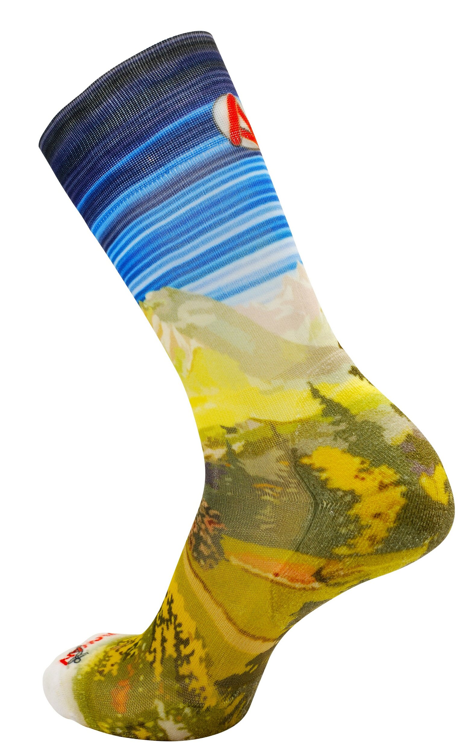 1846 Chaussettes jarrette running-trail Rywan NO LIMIT GRAPHIK Esprit montagne Bleu Jaune Vert kaki 2