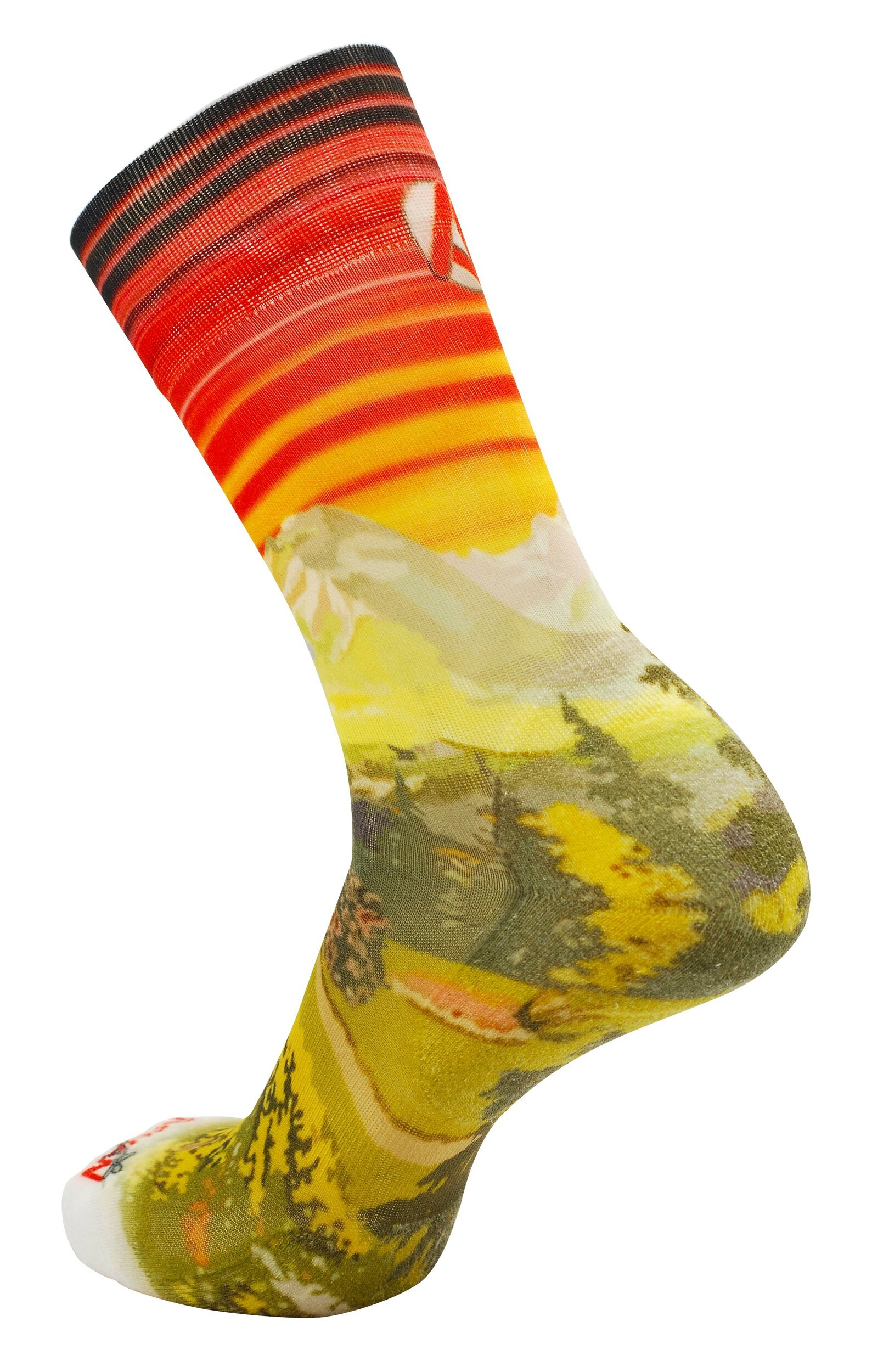 1846 Chaussettes jarrette running-trail Rywan NO LIMIT GRAPHIK Esprit montagne Rouge Jaune Vert kaki 2