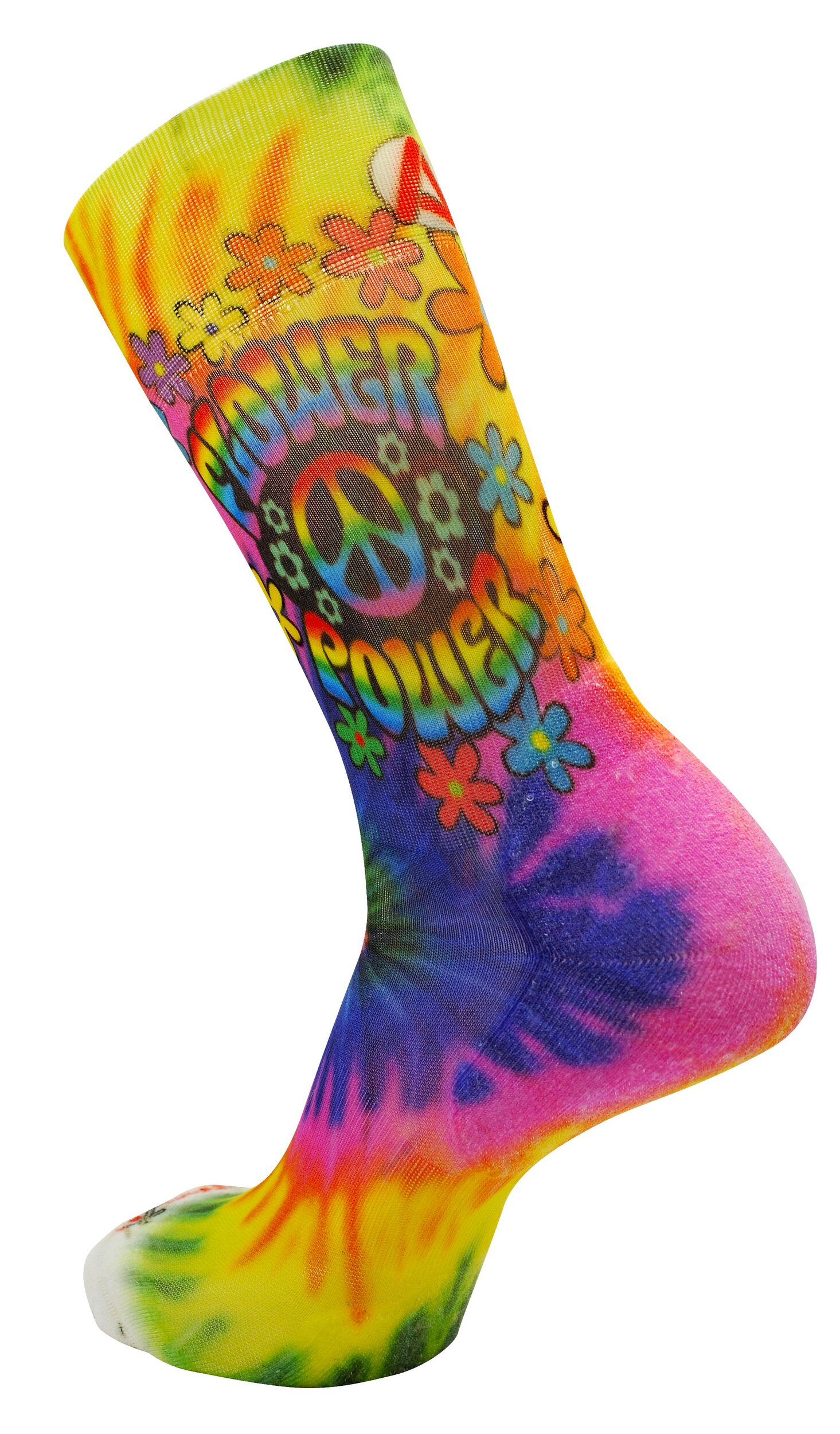 1846 Chaussettes jarrette running-trail Rywan NO LIMIT GRAPHIK Flower Power Jaune Bleu Rose 2