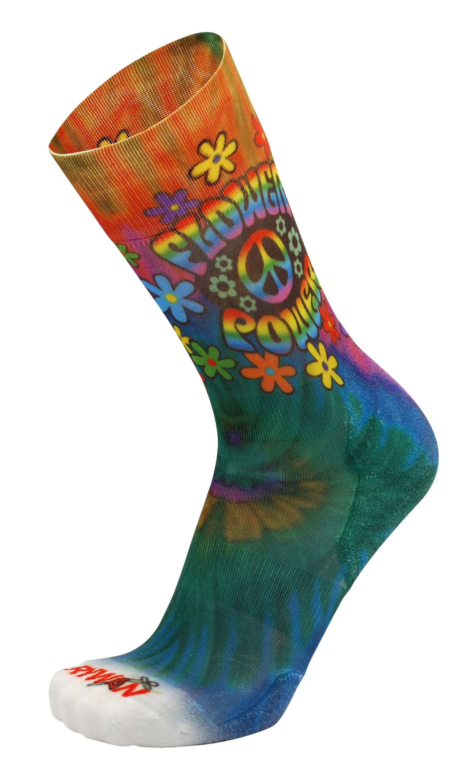 1846 Chaussettes jarrette running-trail Rywan NO LIMIT GRAPHIK Flower Power Orange Bleu Vert