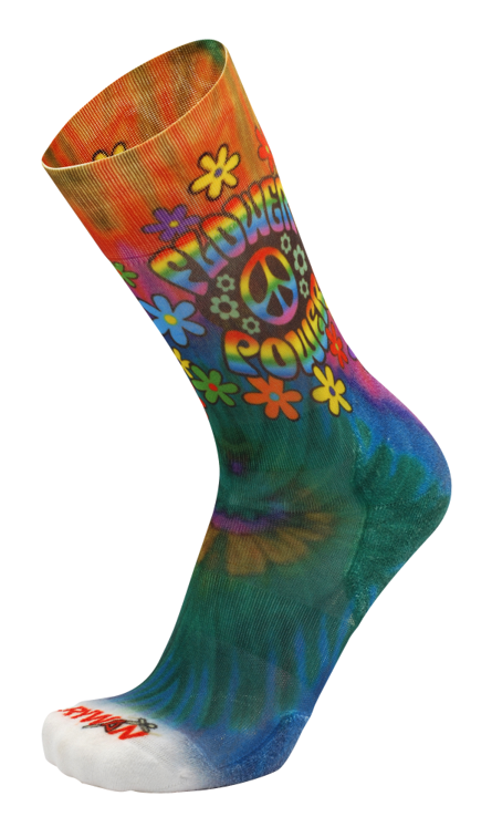 1846 Chaussettes jarrette running-trail Rywan NO LIMIT GRAPHIK Flower Power Orange Bleu Vert