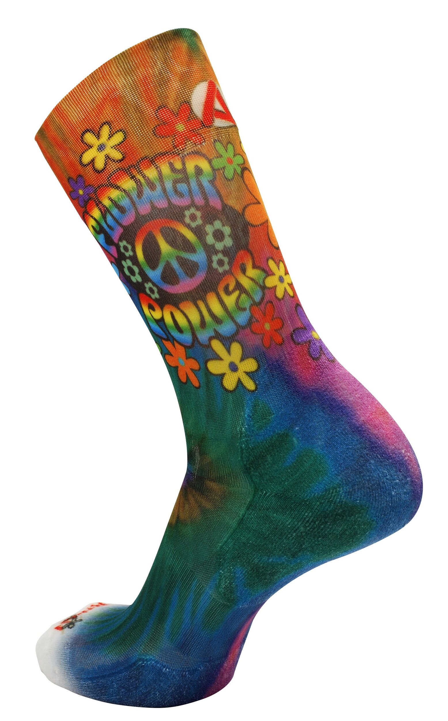 1846 Chaussettes jarrette running-trail Rywan NO LIMIT GRAPHIK Flower Power Orange Bleu Vert 2
