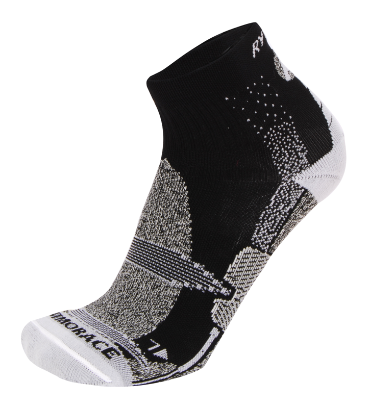 1020 Chaussettes tige courte running-trail RYWAN ATMO RACE CLIMASOCKS Stabilize Compression Noir Gris Blanc