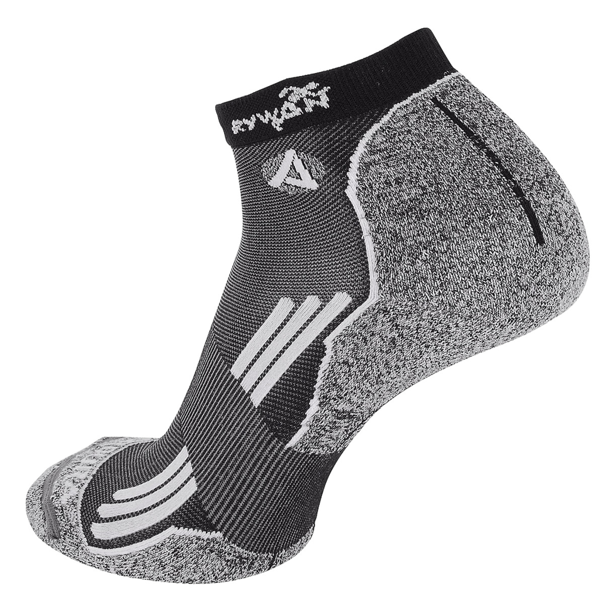 1065 Chaussettes tige courte running-trail RYWAN NO LIMIT RUNNING Running Endurance Noir Gris Blanc 2