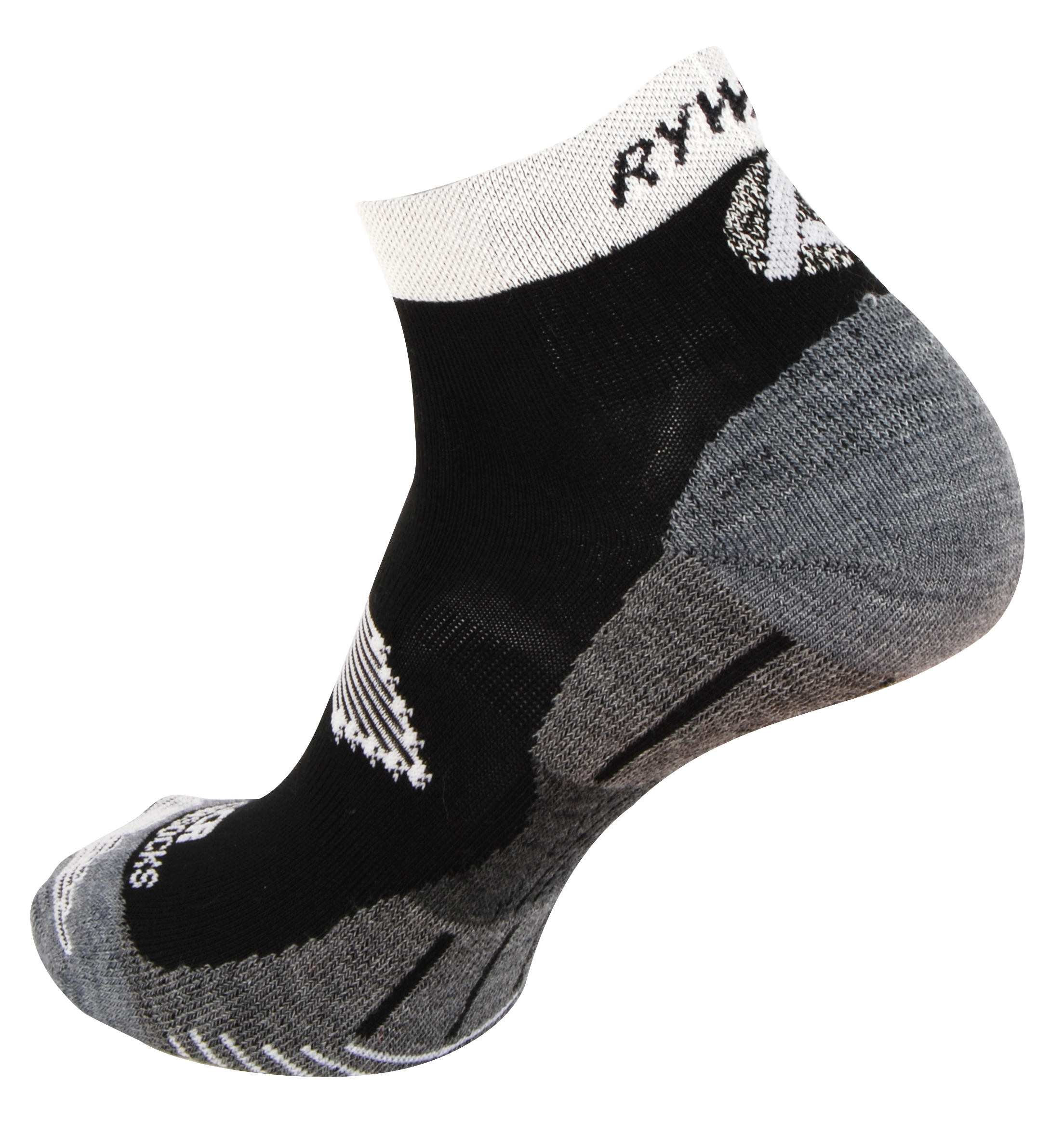 1074 Chaussettes tige courte marche-randonnée RYWAN XCR CLIMASOCKS RANDONNEE HIKING Noir Gris Blanc 2