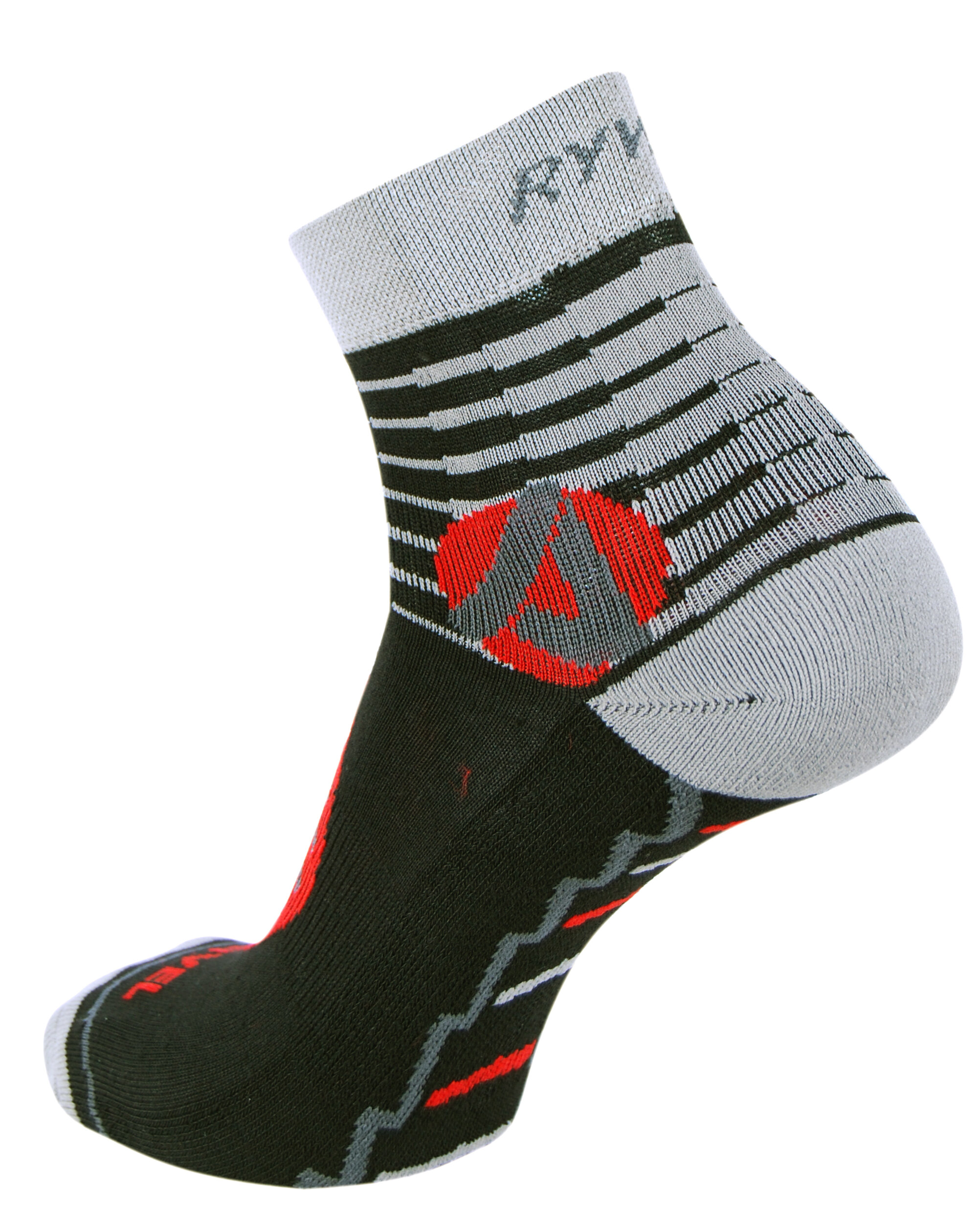 2209 Chaussettes tige courte marche-randonnée Rywan TRAVEL Courte Lot de 2 paires Noir Gris Rouge 2
