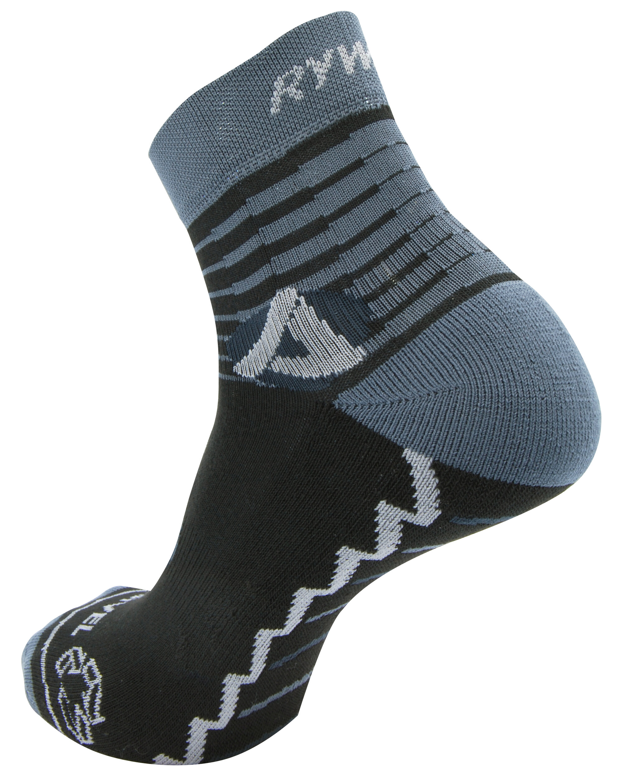 2209 Chaussettes tige courte marche-randonnée Rywan TRAVEL Courte Lot de 2 paires Noir Gris Rouge 4