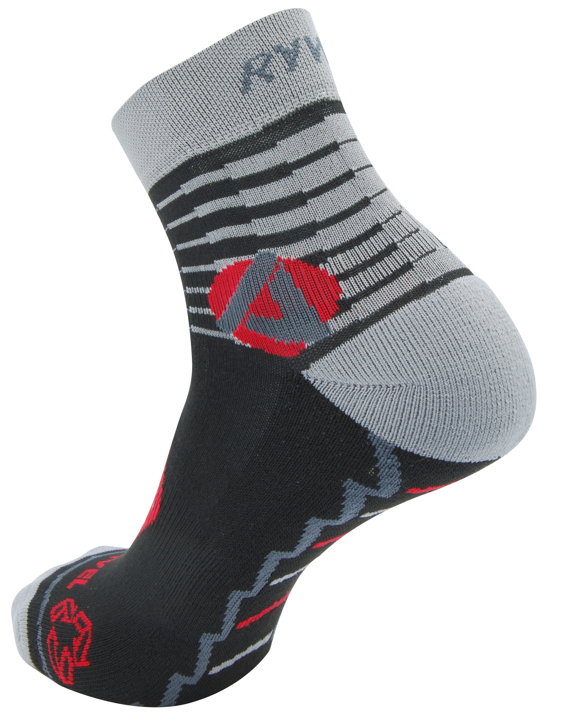 2209 Chaussettes tige courte marche-randonnée Rywan TRAVEL Courte Lot de 2 paires Noir Gris Rouge 6