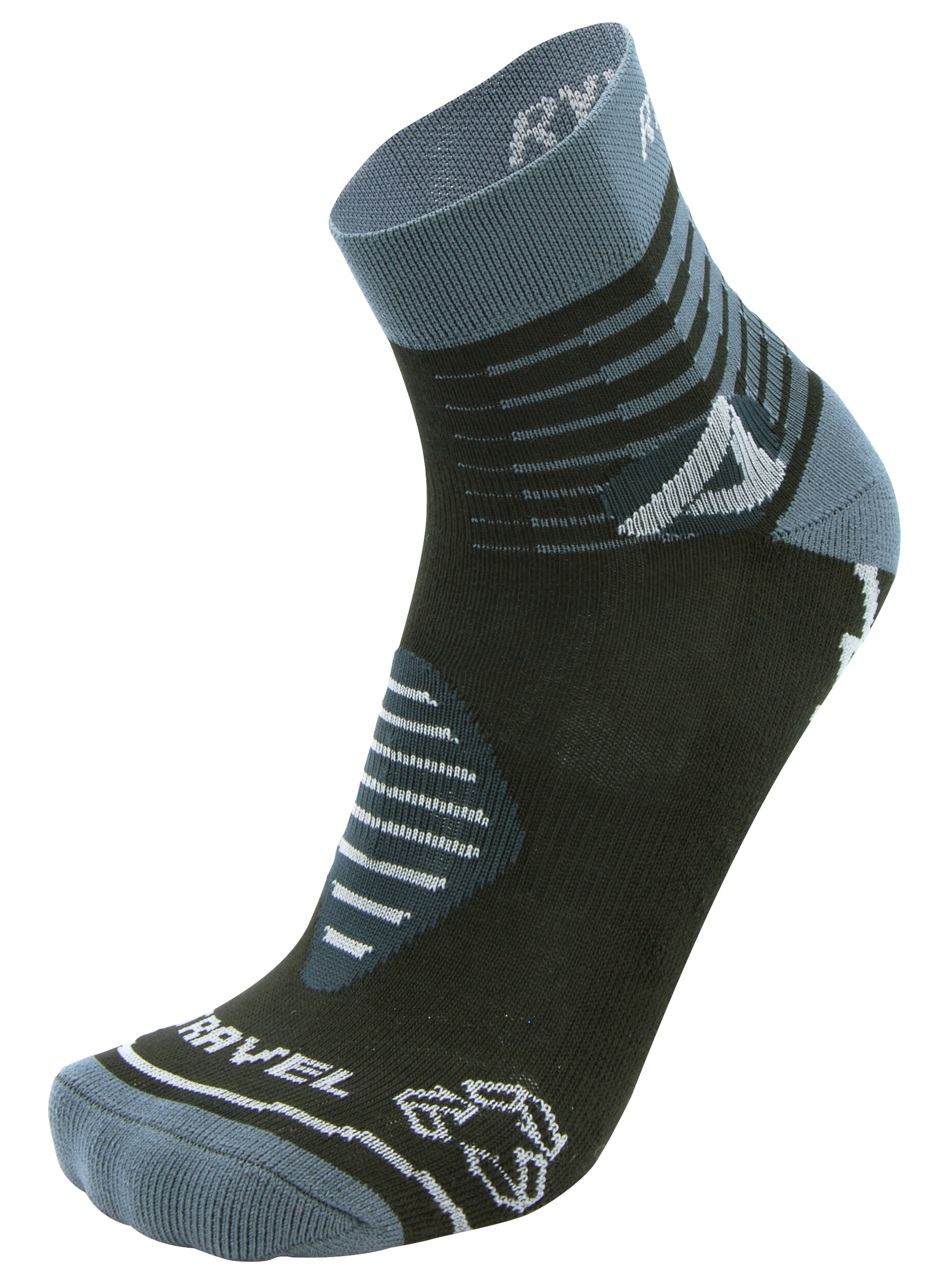 2209 Chaussettes tige courte marche-randonnée Rywan TRAVEL Courte Lot de 2 paires Noir Gris Rouge 3