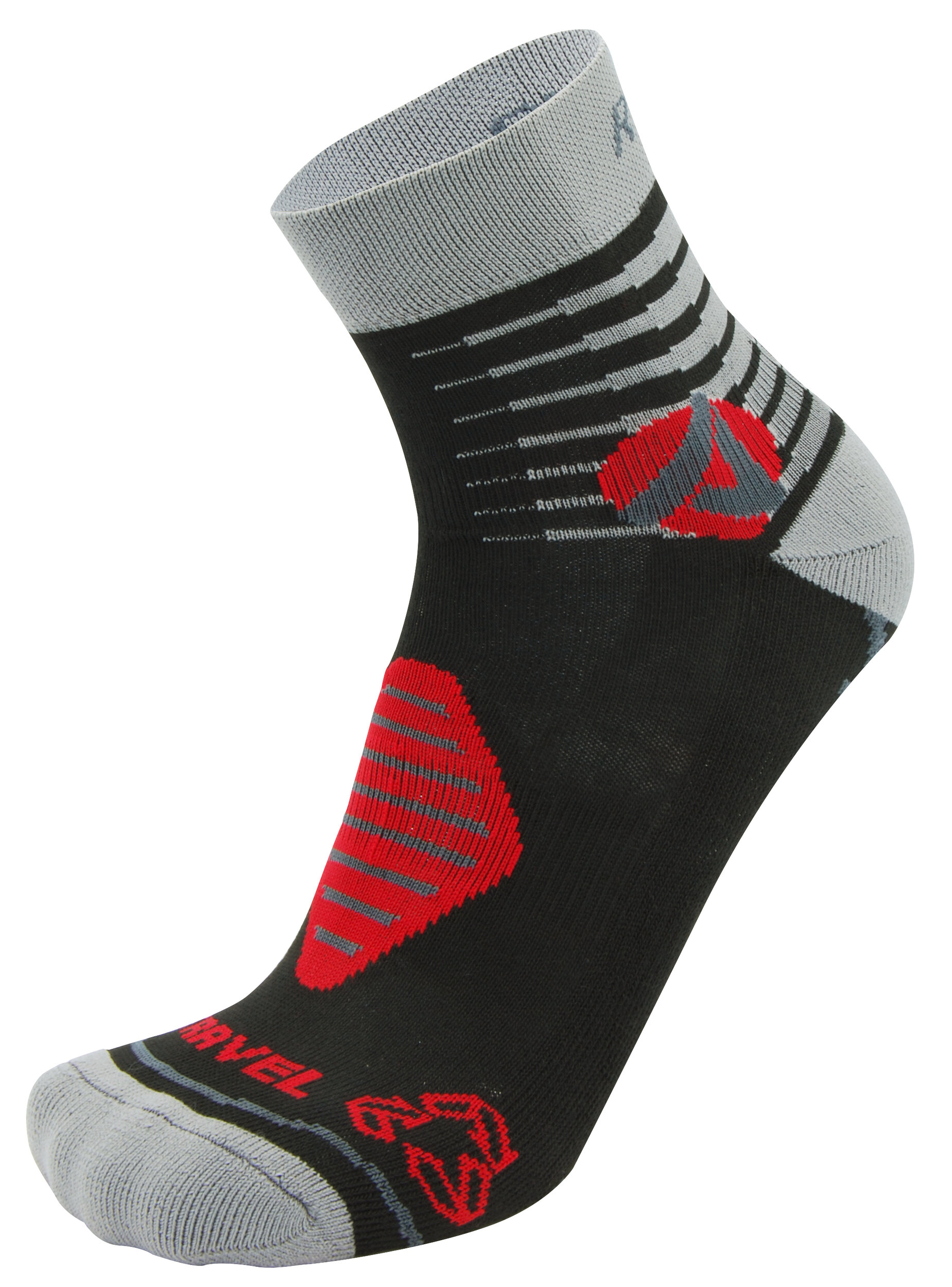 2209 Chaussettes tige courte marche-randonnée Rywan TRAVEL Courte Lot de 2 paires Noir Gris Rouge 5