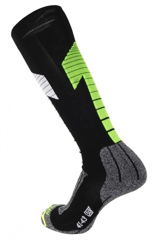 1884 Chaussettes mi-bas running-trail Rywan COMPRIM RUN COMPRESSION RUNNING Noir Gris Vert anis 2