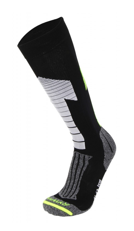 1884 Chaussettes mi-bas running-trail Rywan COMPRIM RUN COMPRESSION RUNNING Noir Gris Vert anis (2)