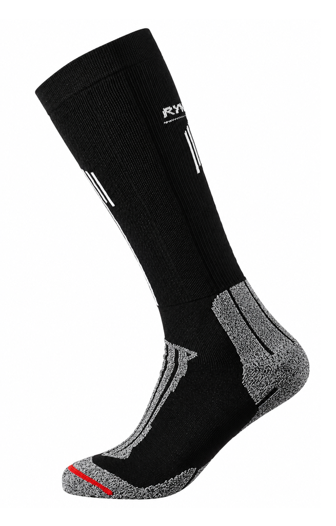 1884 Chaussettes mi-bas running-trail Rywan COMPRIM RUN COMPRESSION RUNNING Noir Gris Rouge 1c