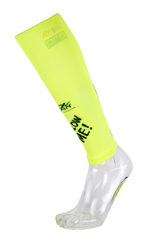 1062 Manchons running-trail RYWAN Follow Me &amp; Keep Distance COMPRESSION RUNNING Jaune fluo Noir 1
