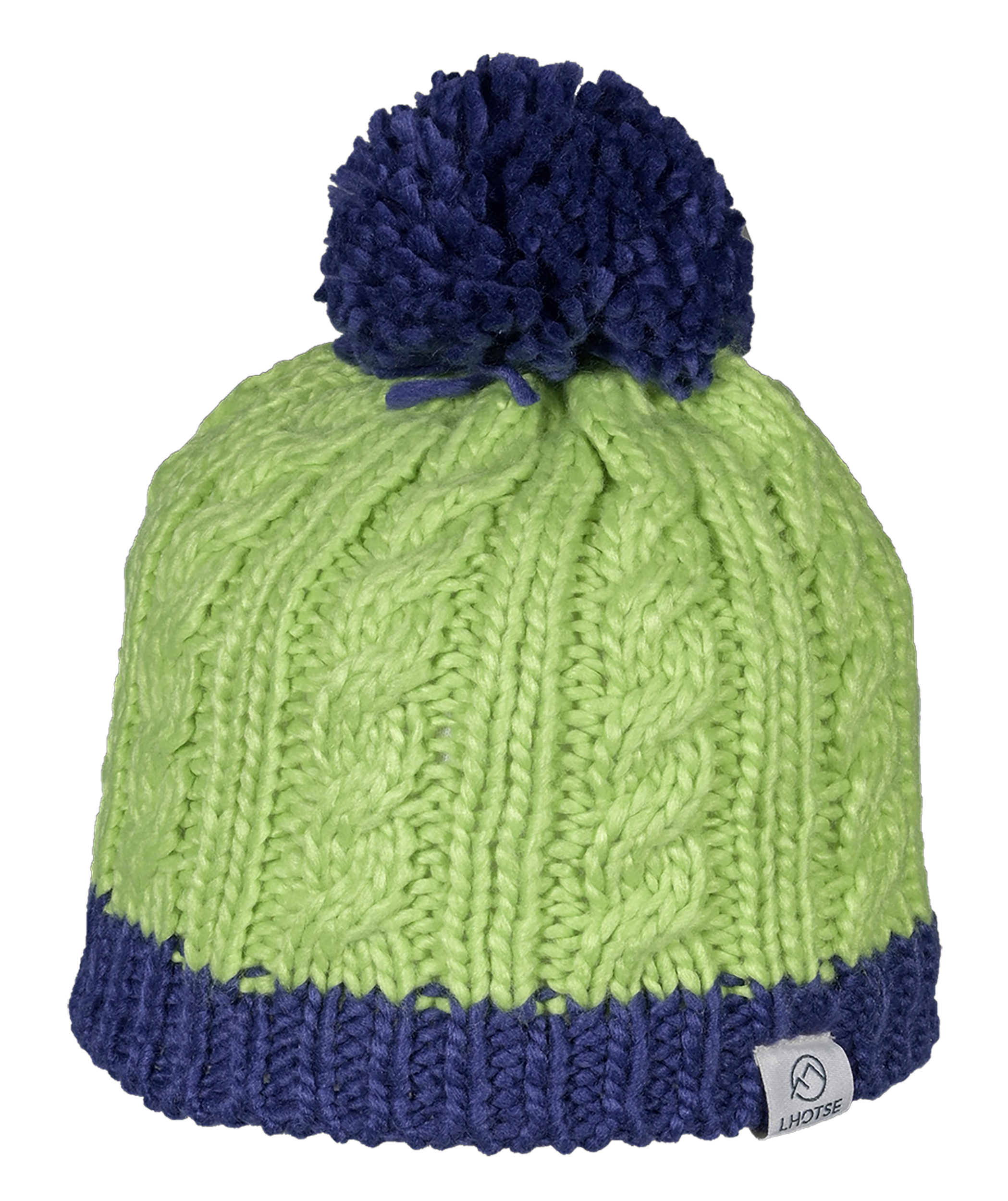 Bonnet doublé polaire enfant LHOTSE Nala Vert lime Bleu marine 1