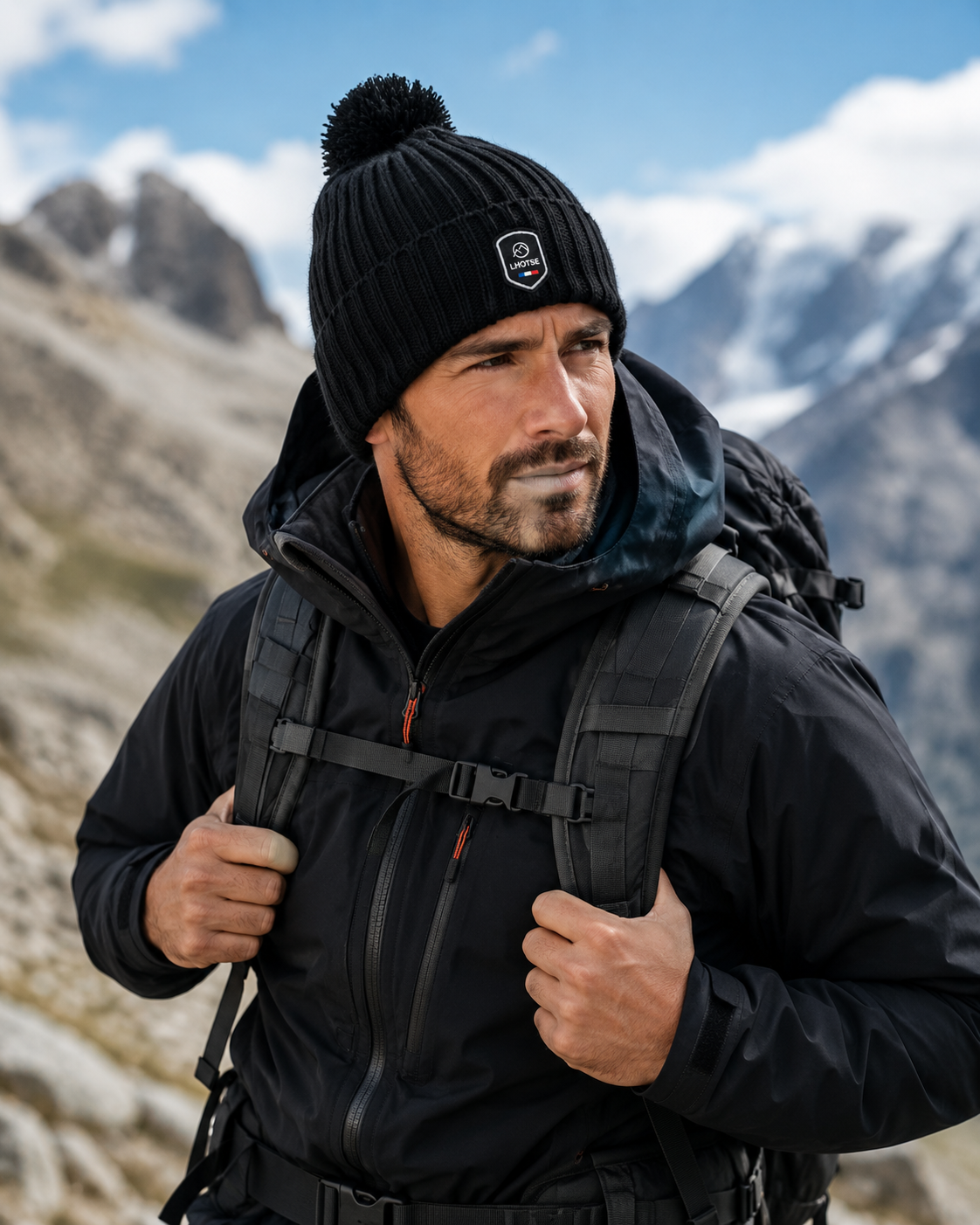 Bonnet doublé polaire unisexe LHOTSE Melko Noir 2