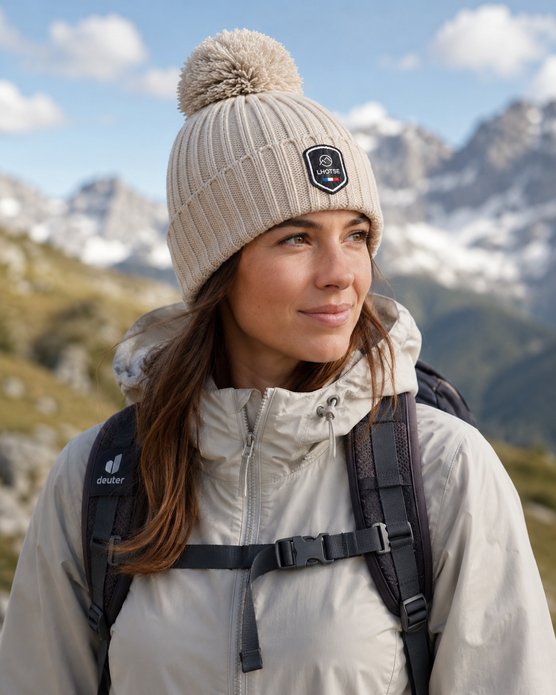 Bonnet doublé polaire unisexe LHOTSE Melko Gris sable 2