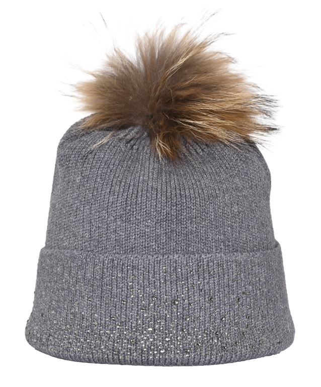 Bonnet doublé polaire femme LHOTSE Merry Gris pailleté 1