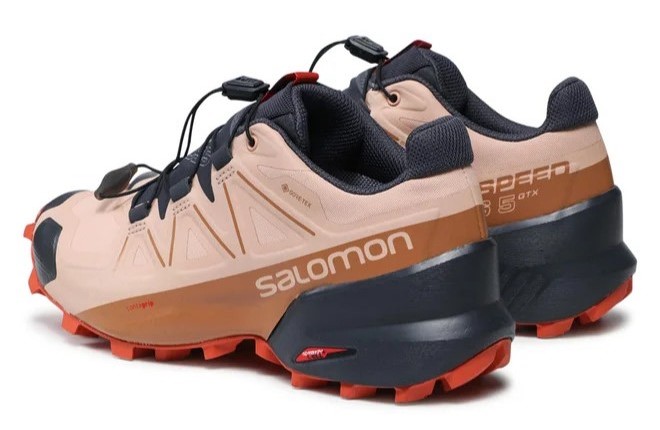 Chaussures trail femme Salomon SPEEDCROSS 5 GTX Beige Marron orangé Gris anthracite 3
