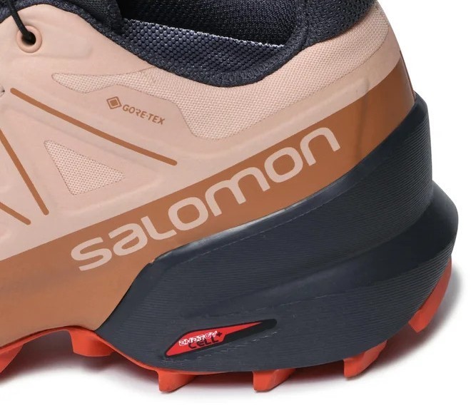 Chaussures trail femme Salomon SPEEDCROSS 5 GTX Beige Marron orangé Gris anthracite 4