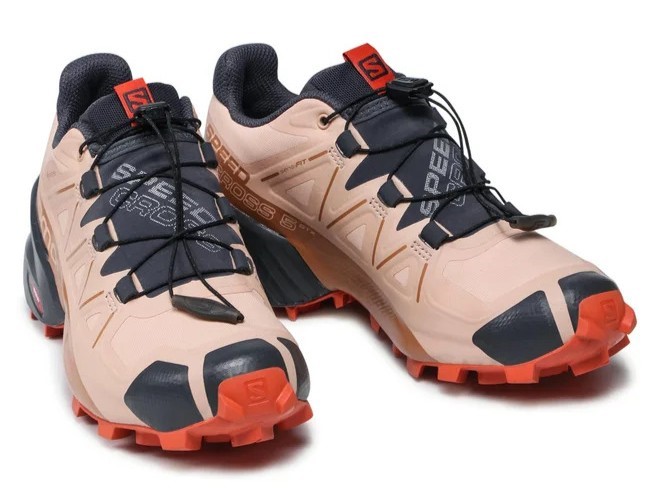 Chaussures trail femme Salomon SPEEDCROSS 5 GTX Beige Marron orangé Gris anthracite 7