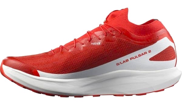 Chaussures trail unisexe Salomon S-LAB PULSAR 2 ROUGE FEU - BLANC 2