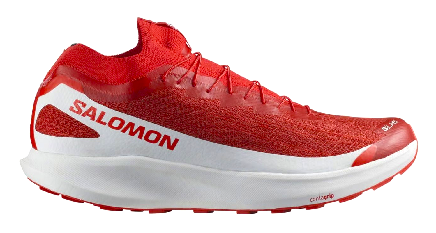 Chaussures trail unisexe Salomon S-LAB PULSAR 2 ROUGE FEU - BLANC - Copie