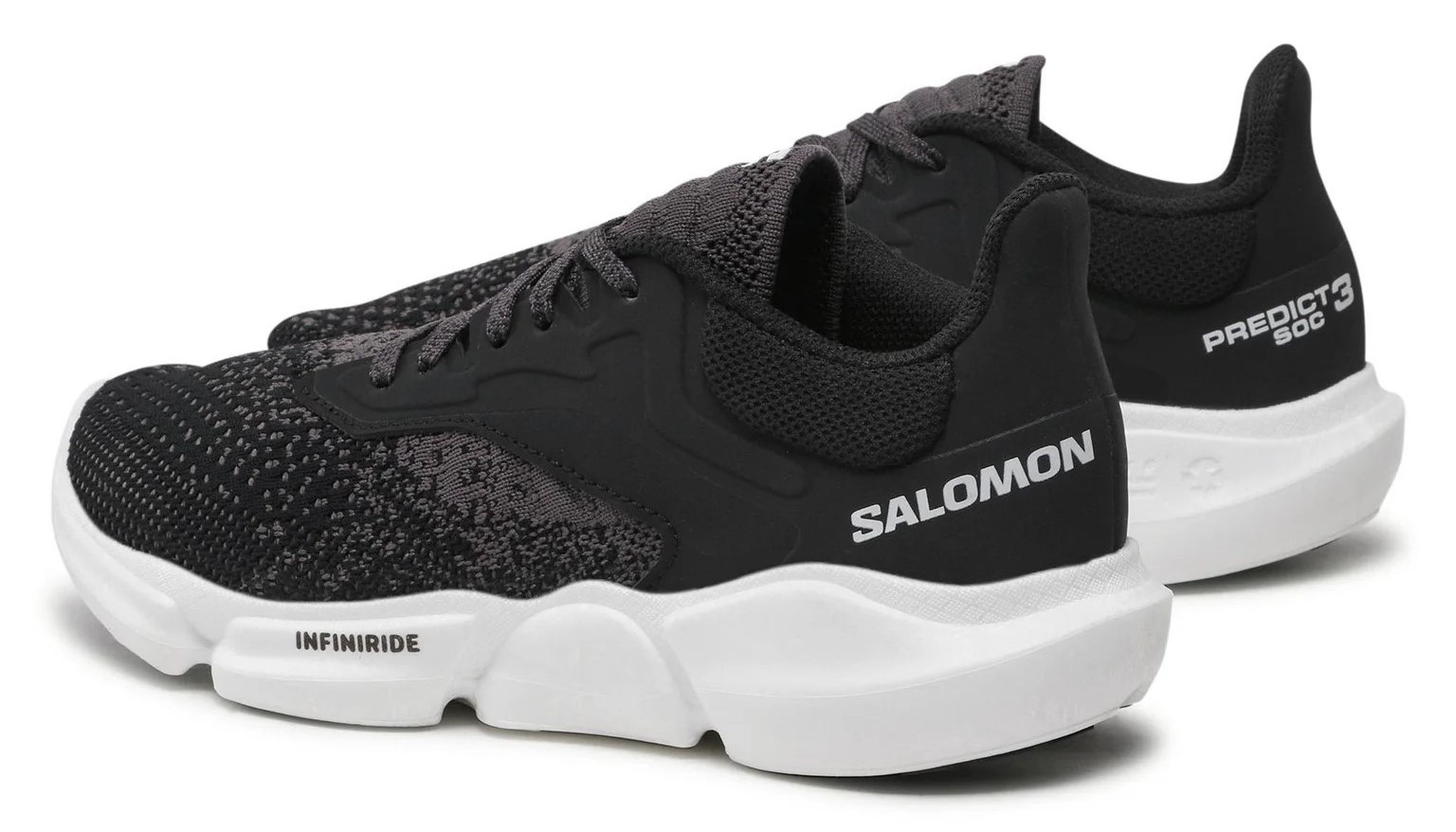 Chaussures running femme Salomon PREDICT SOC 3 Noir Gris anthracite Blanc 3