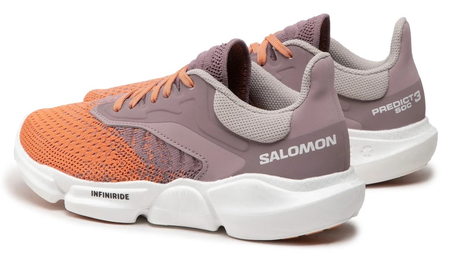 Chaussures running femme Salomon PREDICT SOC 3 Blanc Gris violet Beige orangé 3