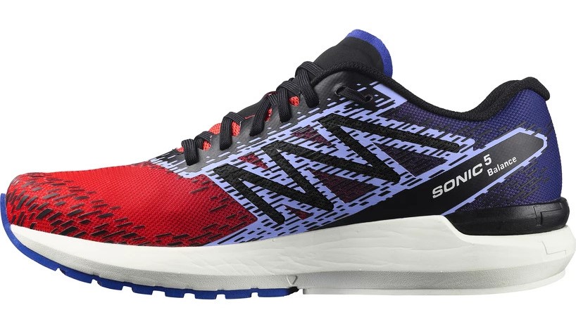 Chaussures running homme Salomon SONIC 5 BALANCE Rouge coquelicot Bleu clématis Noir Blanc 2