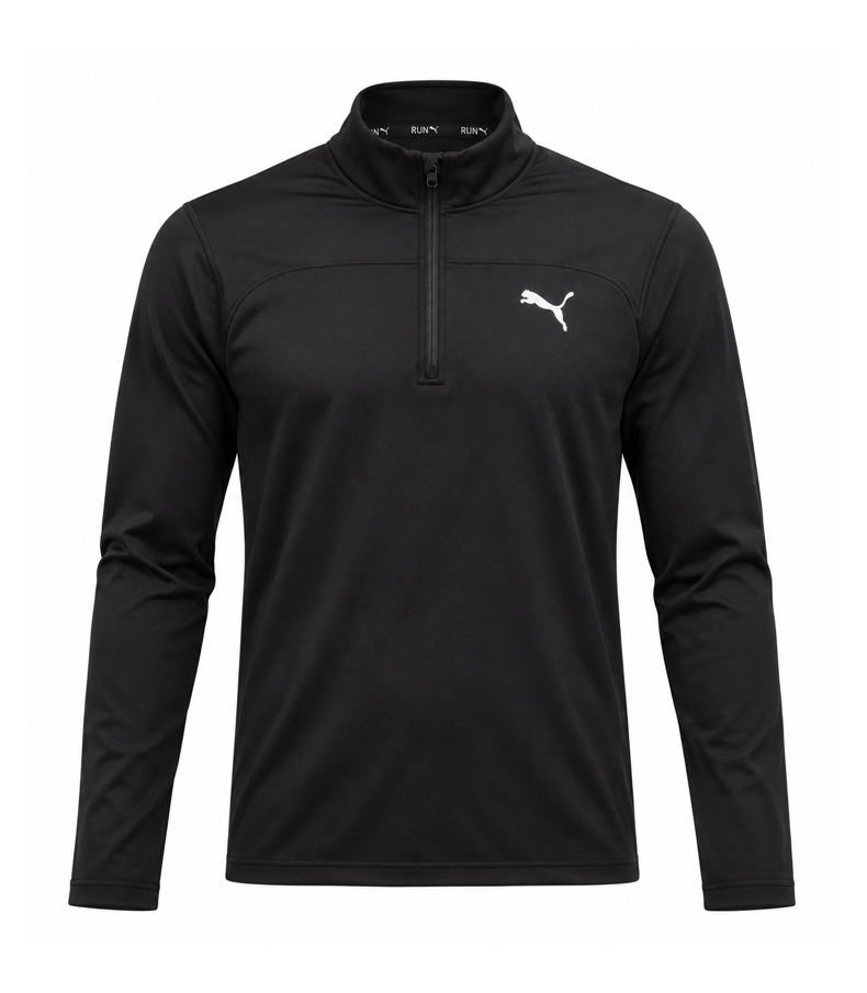 Haut de sport 1-4 zip technique et respirant homme Puma RUN CLOUD-SPUN 1-4 ZIP Noir Blanc 7