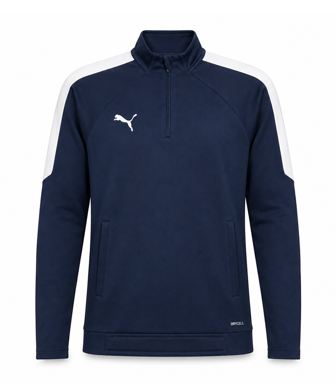 Veste sport 1-4 zip homme Puma Training TOP Bleu foncé Blanc 2