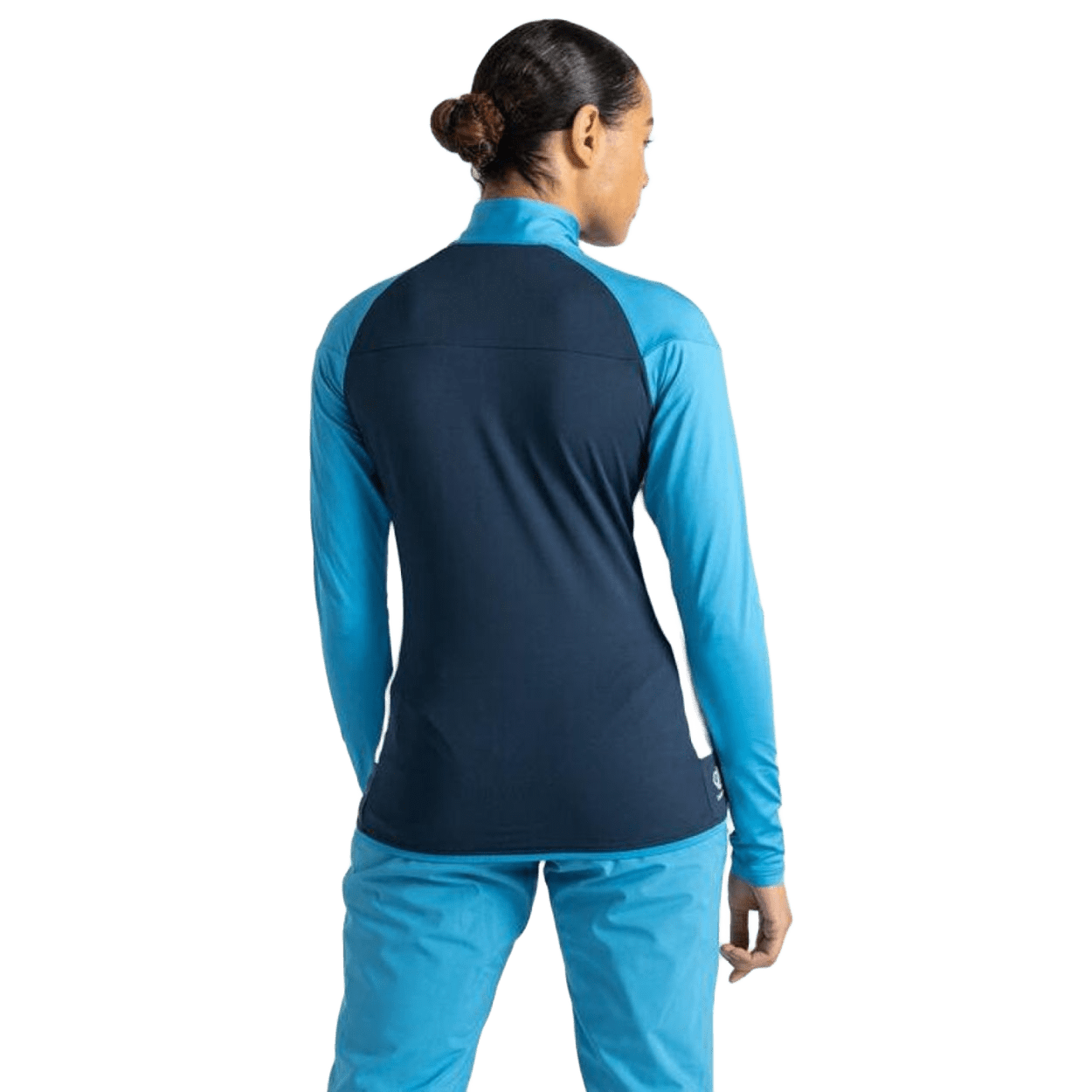 Haut de sport à manches longues zippé technique et extensible femme DARE2B Elation II Core Stretch Bleu jean Bleu moyen 5