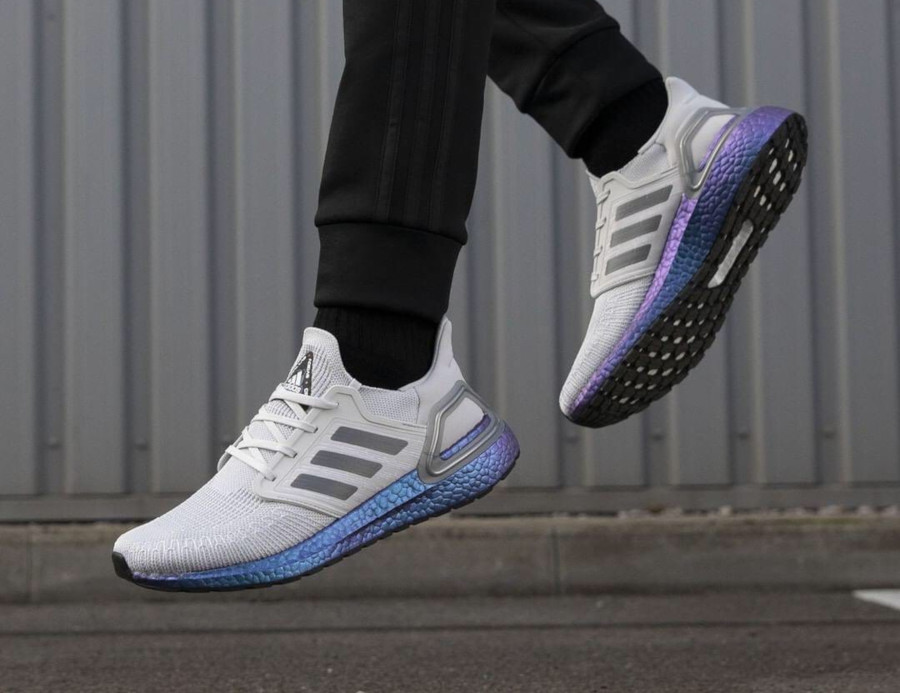 Chaussures running unisexe Adidas ULTRABOOST 20 Gris Blanc Bleu Violet (13)