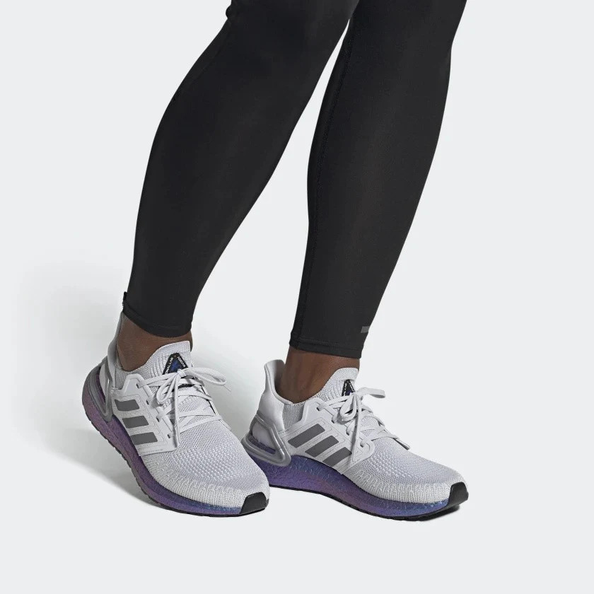 Chaussures running unisexe Adidas ULTRABOOST 20 Gris Blanc Bleu Violet (14)