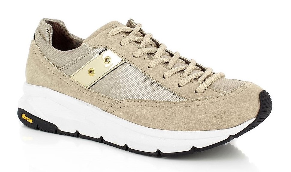 Chaussures randonnée marche nordique femme Kimberfeel Kang Beige brillant (1)