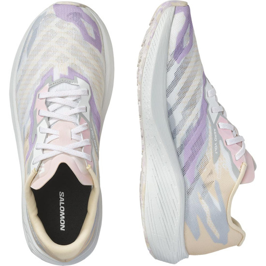 Chaussures running femme Salomon AERO VOLT Blanc Gris clair Beige (1)