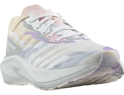 Chaussures running femme Salomon AERO VOLT Blanc Gris clair Beige (4)