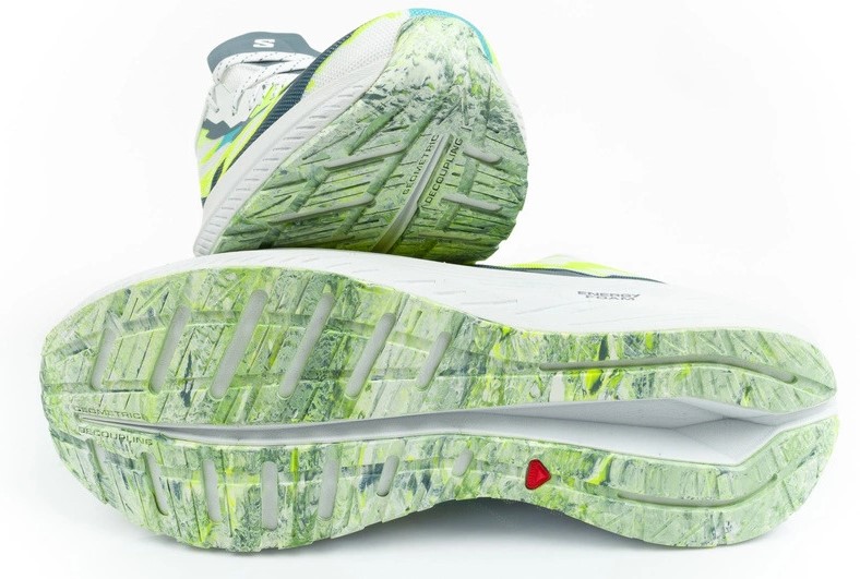 Chaussures running homme Salomon AERO VOLT Blanc Bleu grisé Jaune fluo (2)