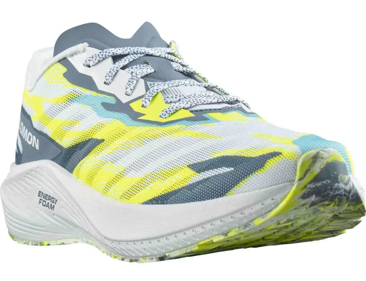Chaussures running homme Salomon AERO VOLT Blanc Bleu grisé Jaune fluo (6)
