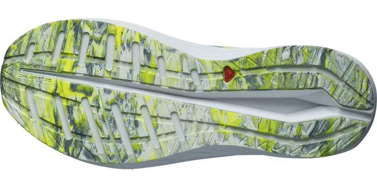 Chaussures running homme Salomon AERO VOLT Blanc Bleu grisé Jaune fluo (8)