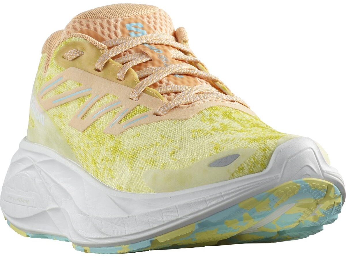 Chaussures running femme Salomon AERO GLIDE 2 Vert citron Pêche pastel Turquoise 3