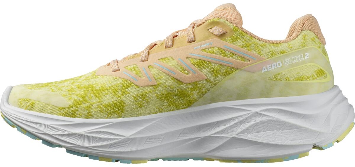 Chaussures running femme Salomon AERO GLIDE 2 Vert citron Pêche pastel Turquoise 2