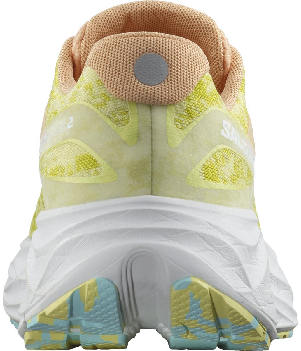 Chaussures running femme Salomon AERO GLIDE 2 Vert citron Pêche pastel Turquoise 4