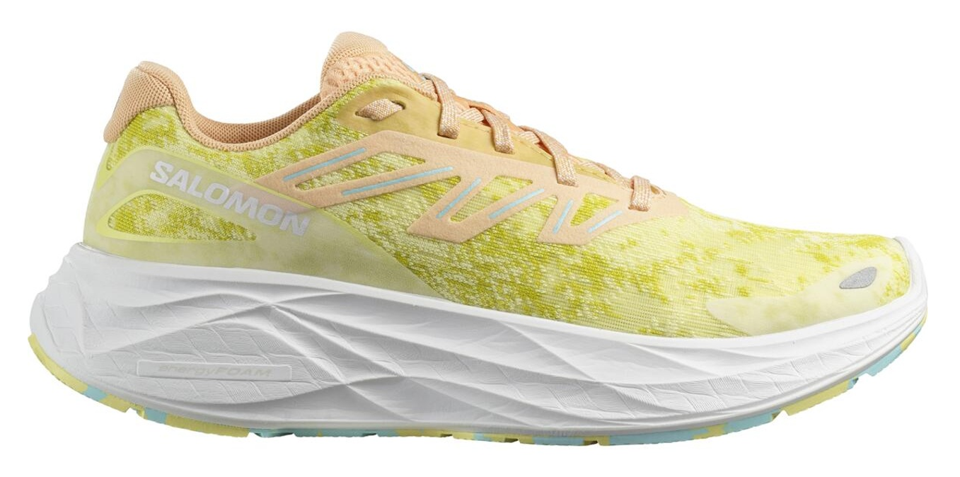 Chaussures running femme Salomon AERO GLIDE 2 Vert citron Pêche pastel Turquoise